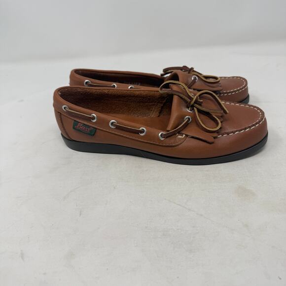 Vintage G.H. Bass & Co Fringe Moccasin Boat Shoes Brown Leather Size 7 - Picture 6 of 15